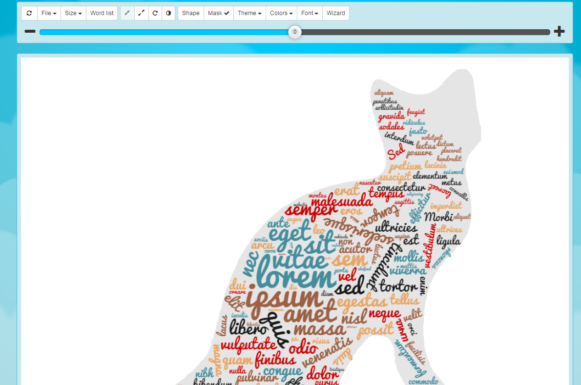 Word clouds with shapes generator diagram